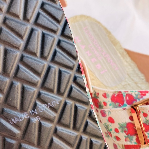 MANEBI x LOVESHACKFANCY Strawberry Floral Print Leather Espadrille Sandals - Picture 14 of 17